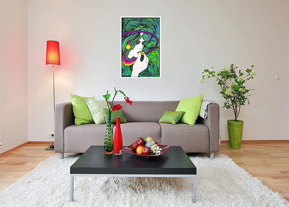Acid Queen by Tom Gatz Flocked Blacklight Poster - 23
