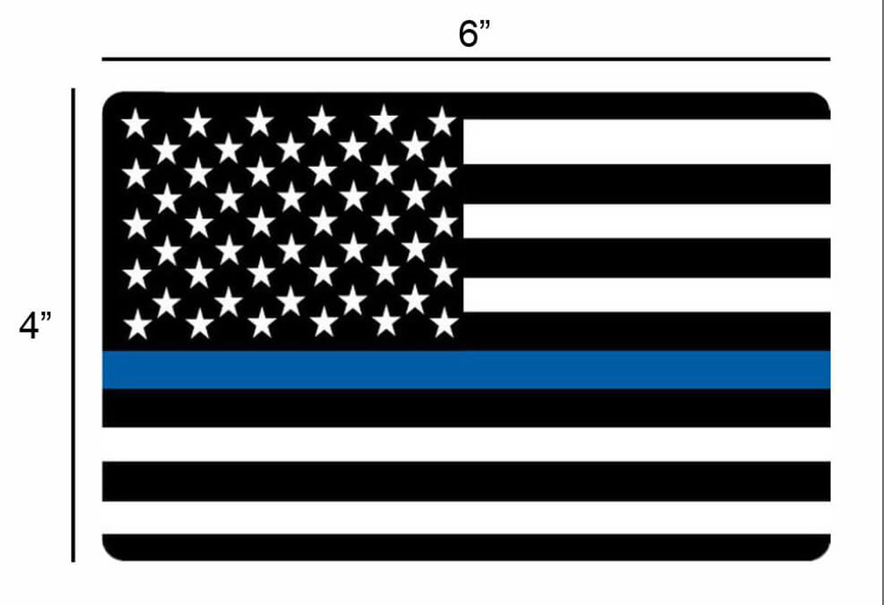 Police Tribute American Flag Blue & Black - Postcard Sized Vinyl