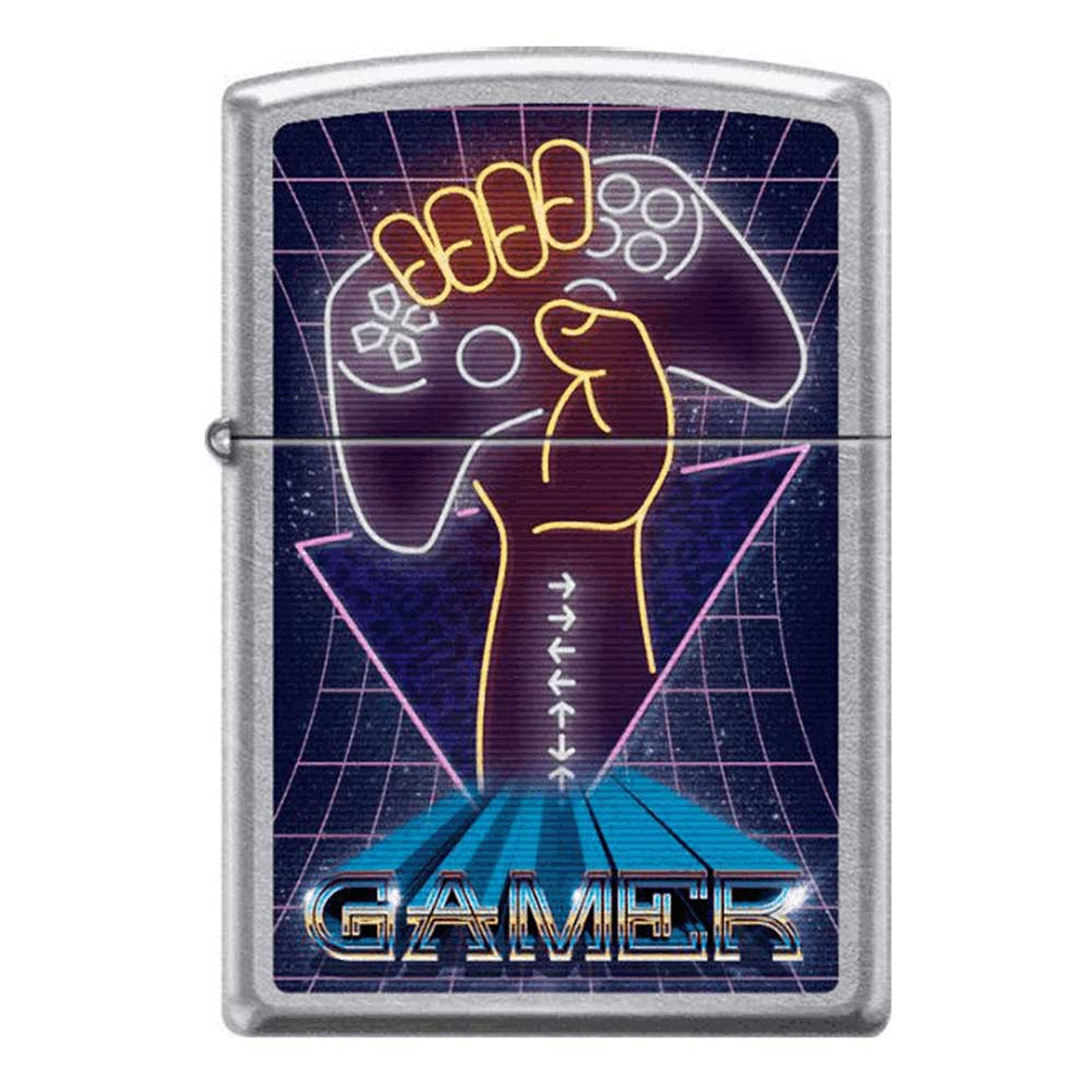 Gamer Satin Chrome Zippo Lighter - Blacklight.com