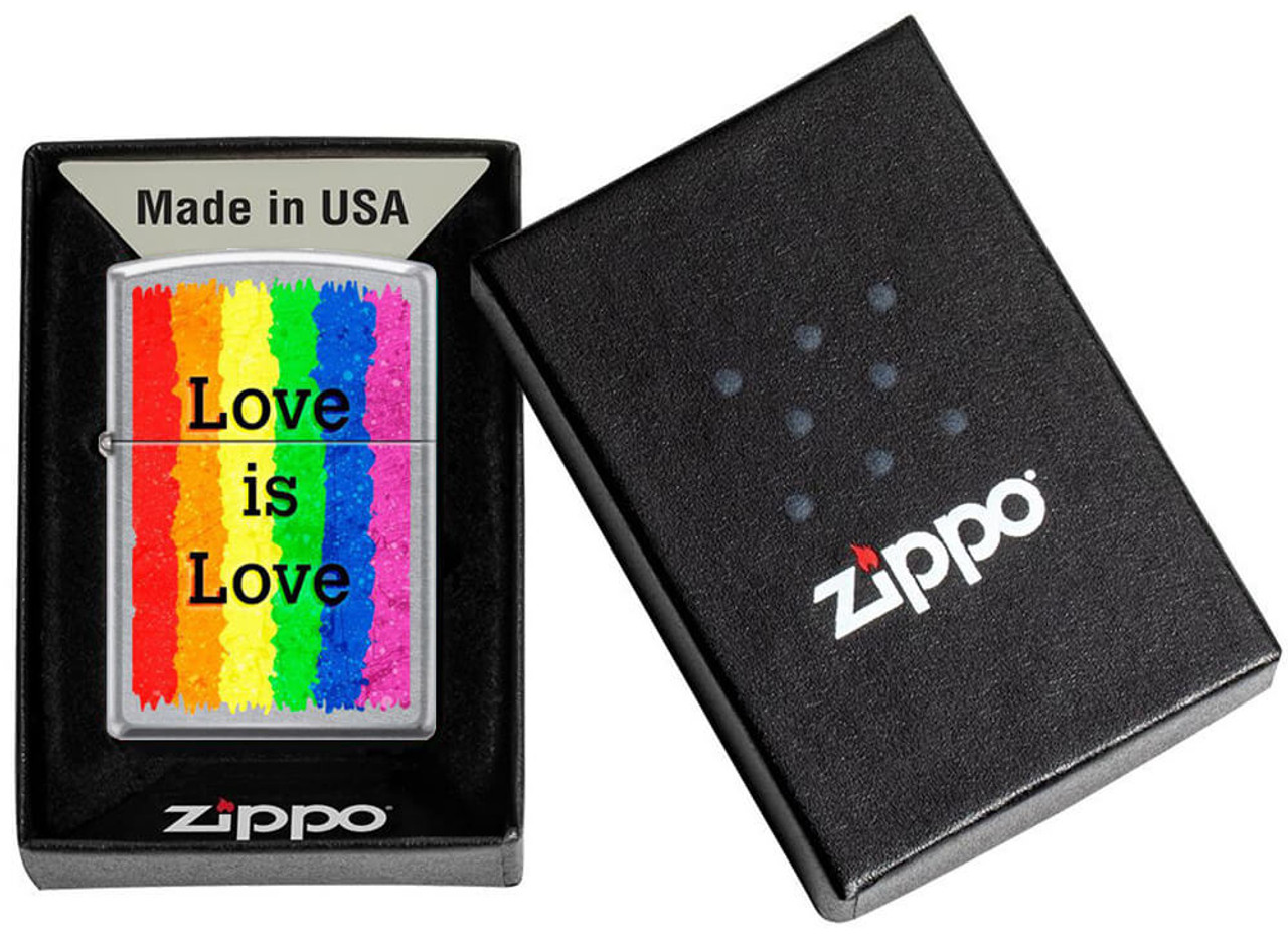 Love is Love Rainbow Chrome Zippo Lighter