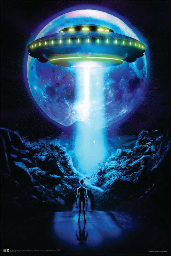 ジョナサンゲイ作　UFO 宇宙　スペースロード　ブラックライトポスター Space Road by Jonathan Gay - Non-Flocked Blacklight Poster 24
