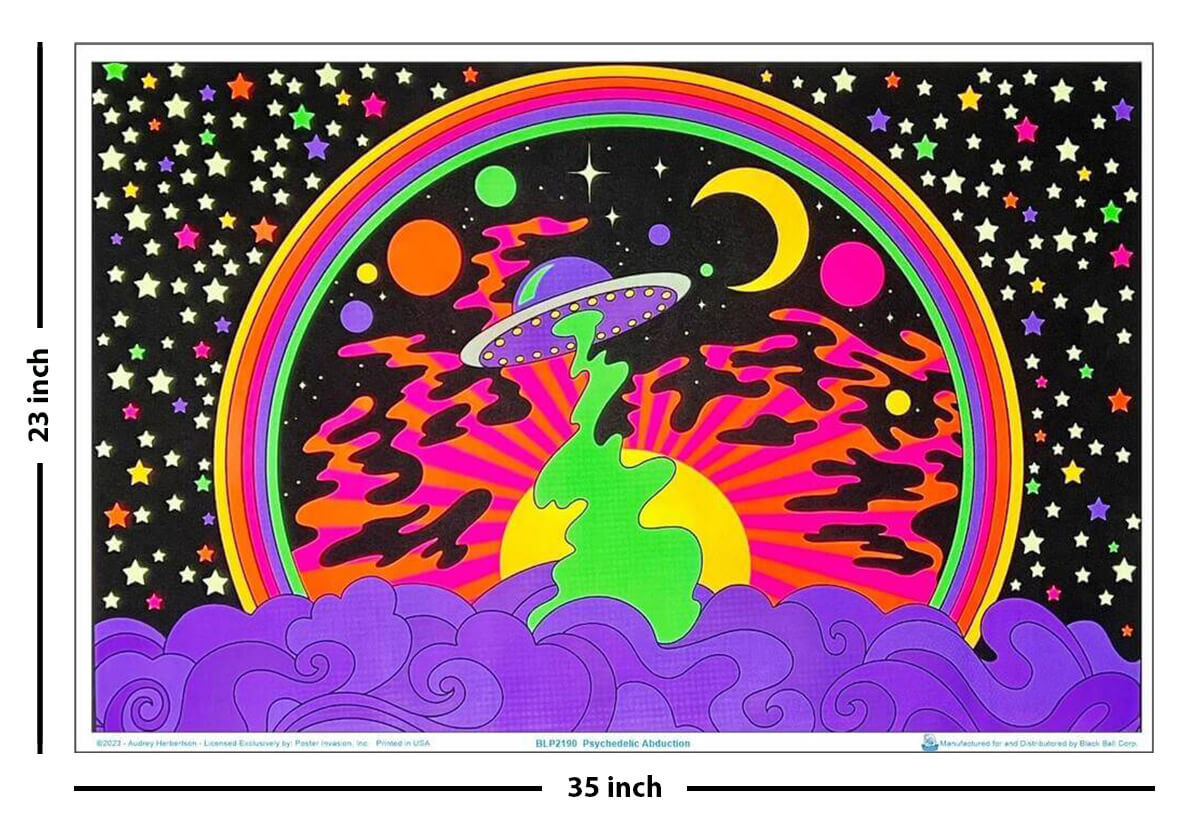 Psychedelic Abduction by Audrey Herbertson Flocked Blacklight