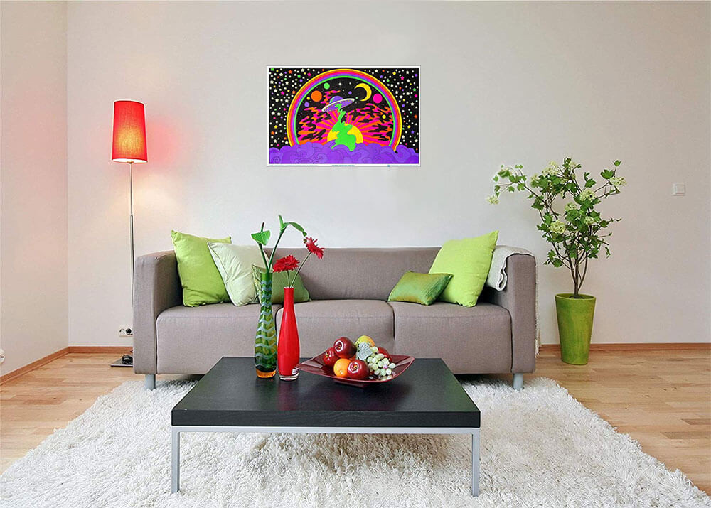 Psychedelic Abduction by Audrey Herbertson Flocked Blacklight