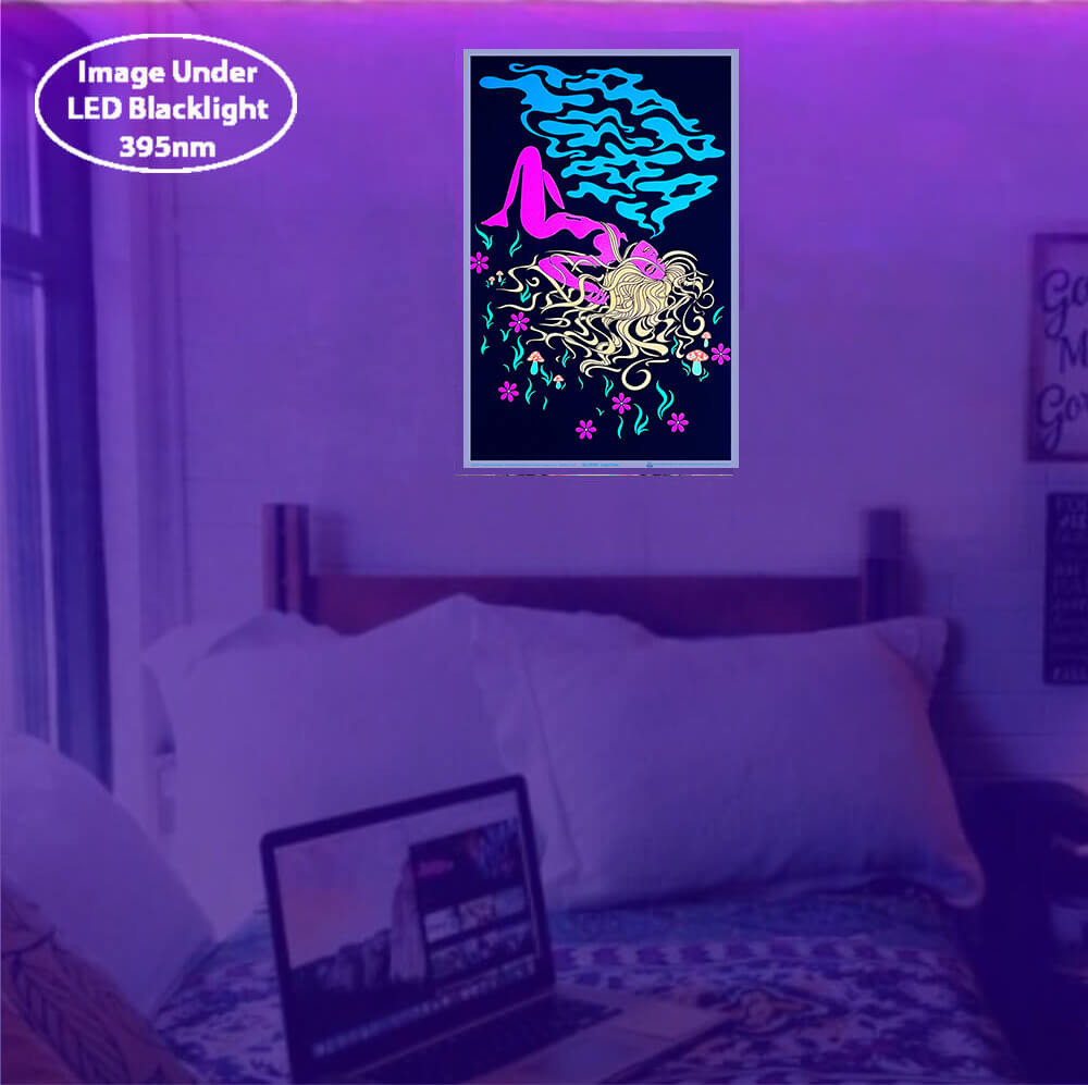 Lazy Daze by Audrey Herbertson Flocked Blacklight Poster - 23