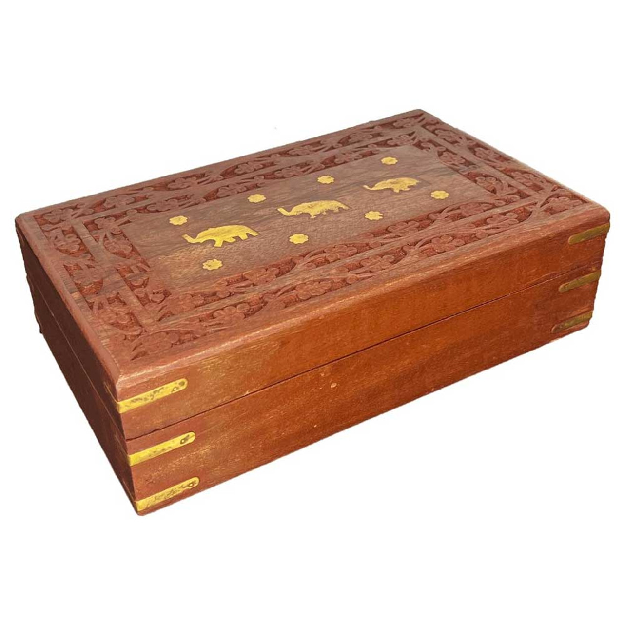 Mango Wood Box with Brass Inlay - Blacklight.com