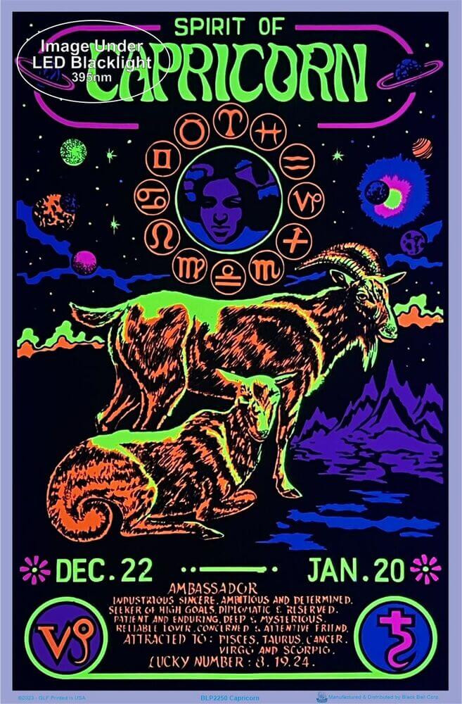 Capricornページ Capricorn Zodiac Sign Blacklight Poster 23