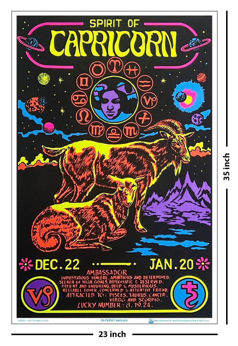 Capricorn Zodiac Sign Blacklight Poster 23