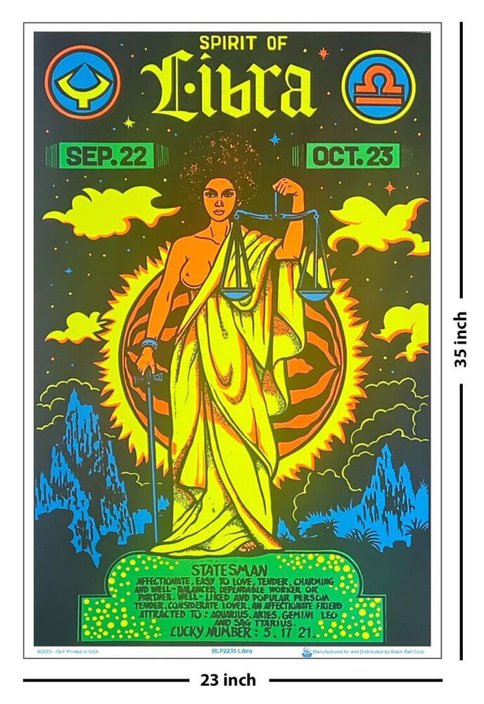 Libra Zodiac Sign Blacklight Poster 23