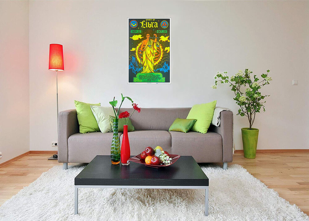 Libra Zodiac Sign Blacklight Poster 23