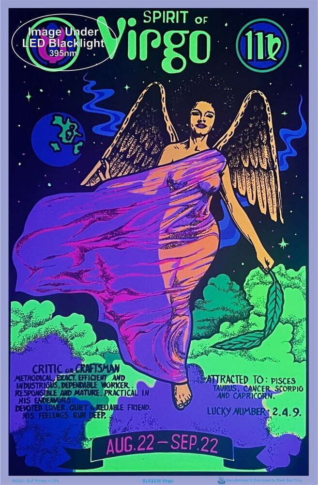 Virgo Zodiac Sign Blacklight Poster 23