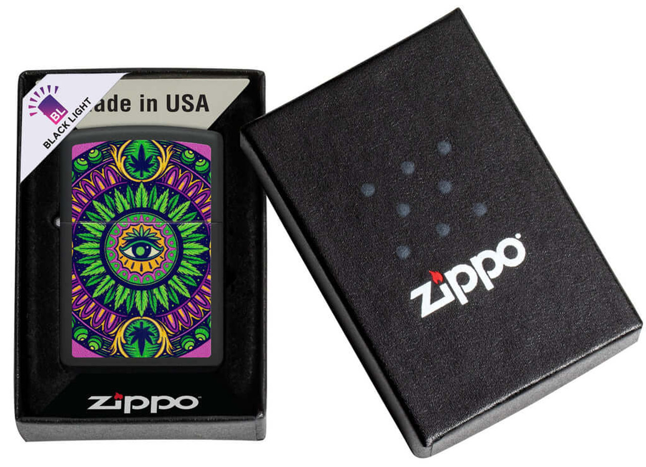 Cannabis Pattern Glow in the Dark Design Zippo Lighter