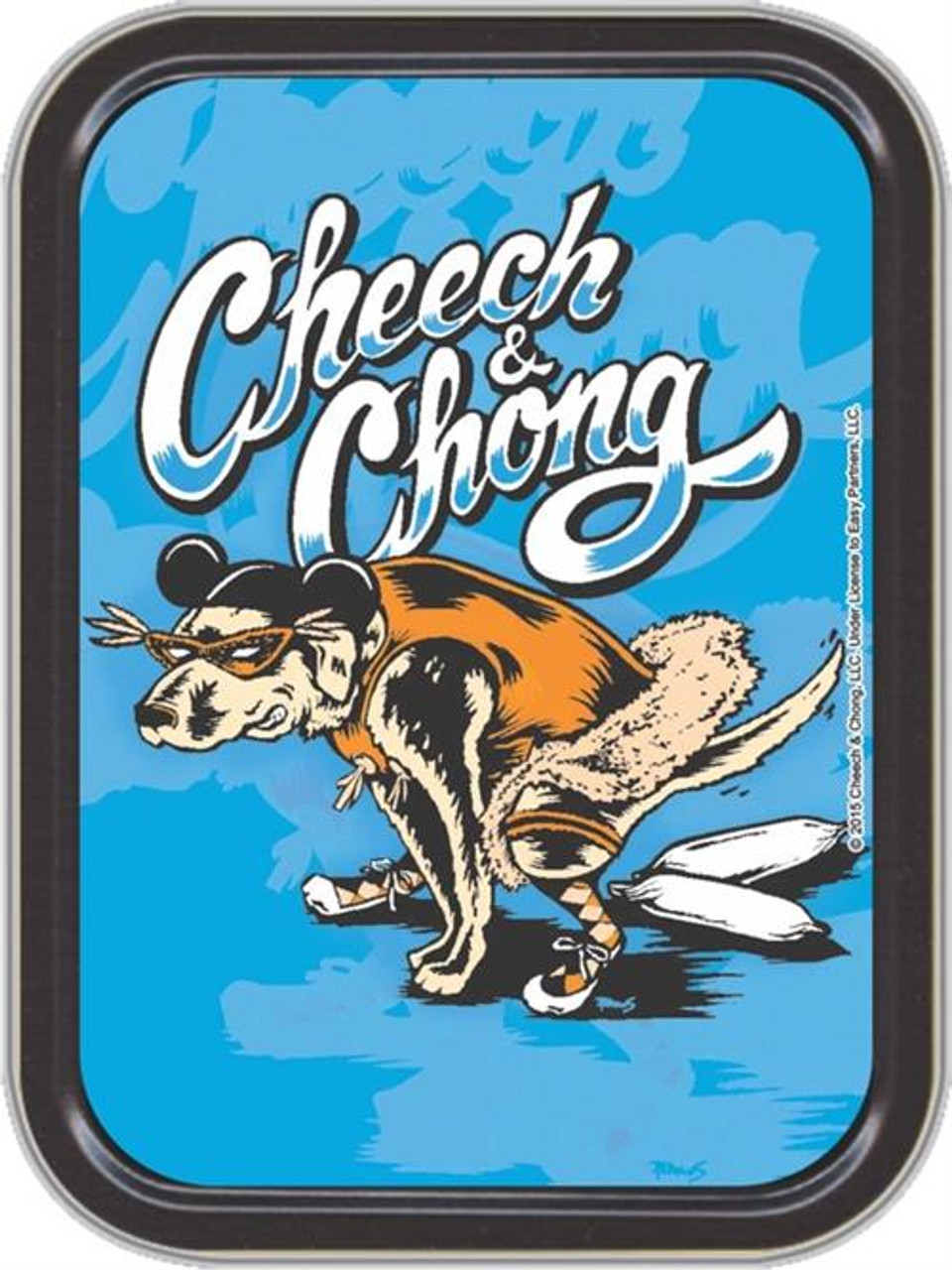 Cheech & Chong Labrador Stash Tin Storage Container 4.37 L x 3.5
