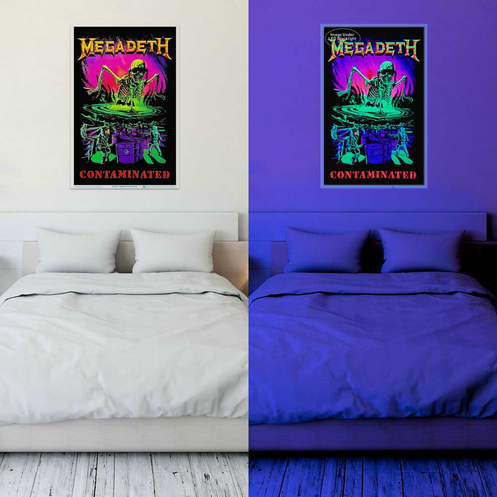 MEGADETH ブラックライトポスター　メガデス　スラッシュメタル Megadeth - Contamination Blacklight Poster 23