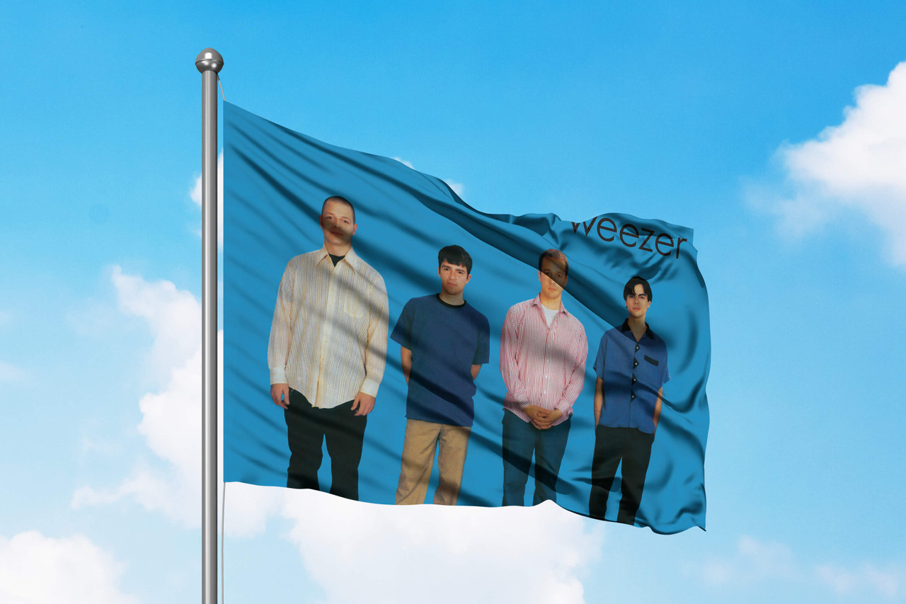 weezer 5' x 3' Flag Fly Blue Weezer フラッグ ミュージシャン