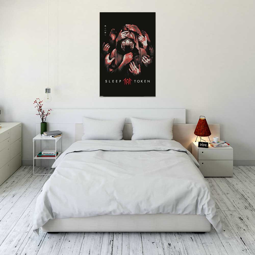 Sleep Token - Grabbing Hands Red Music Poster - 23.375