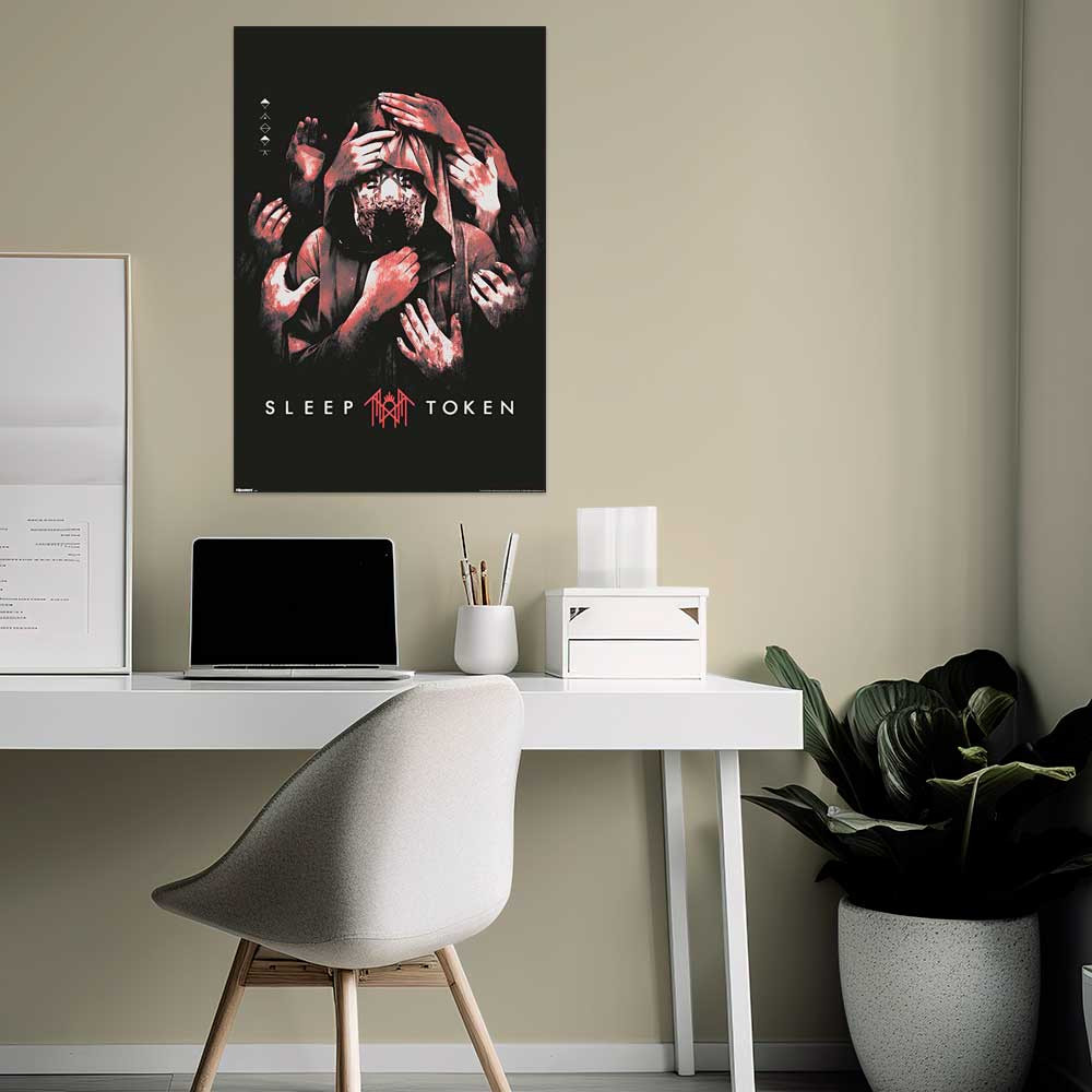 Sleep Token - Grabbing Hands Red Music Poster - 23.375
