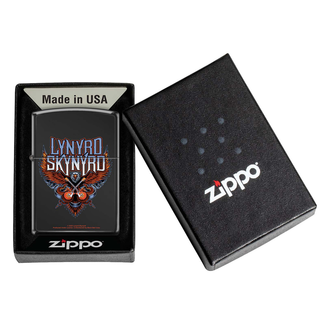 Lynyrd Skynyrd High Polish Black Zippo Lighter - Blacklight.com