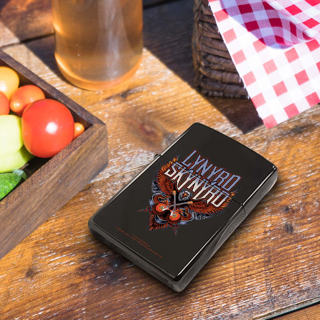 Lynyrd Skynyrd High Polish Black Zippo Lighter - Blacklight.com