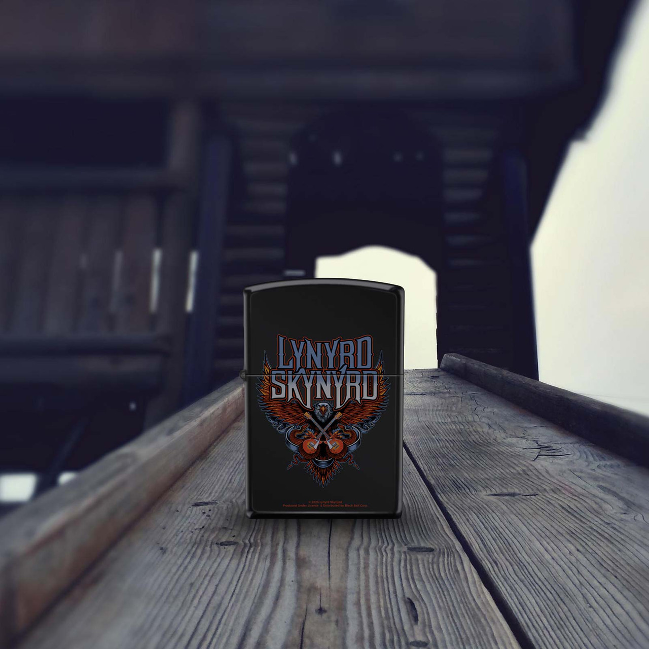 Lynyrd Skynyrd High Polish Black Zippo Lighter - Blacklight.com