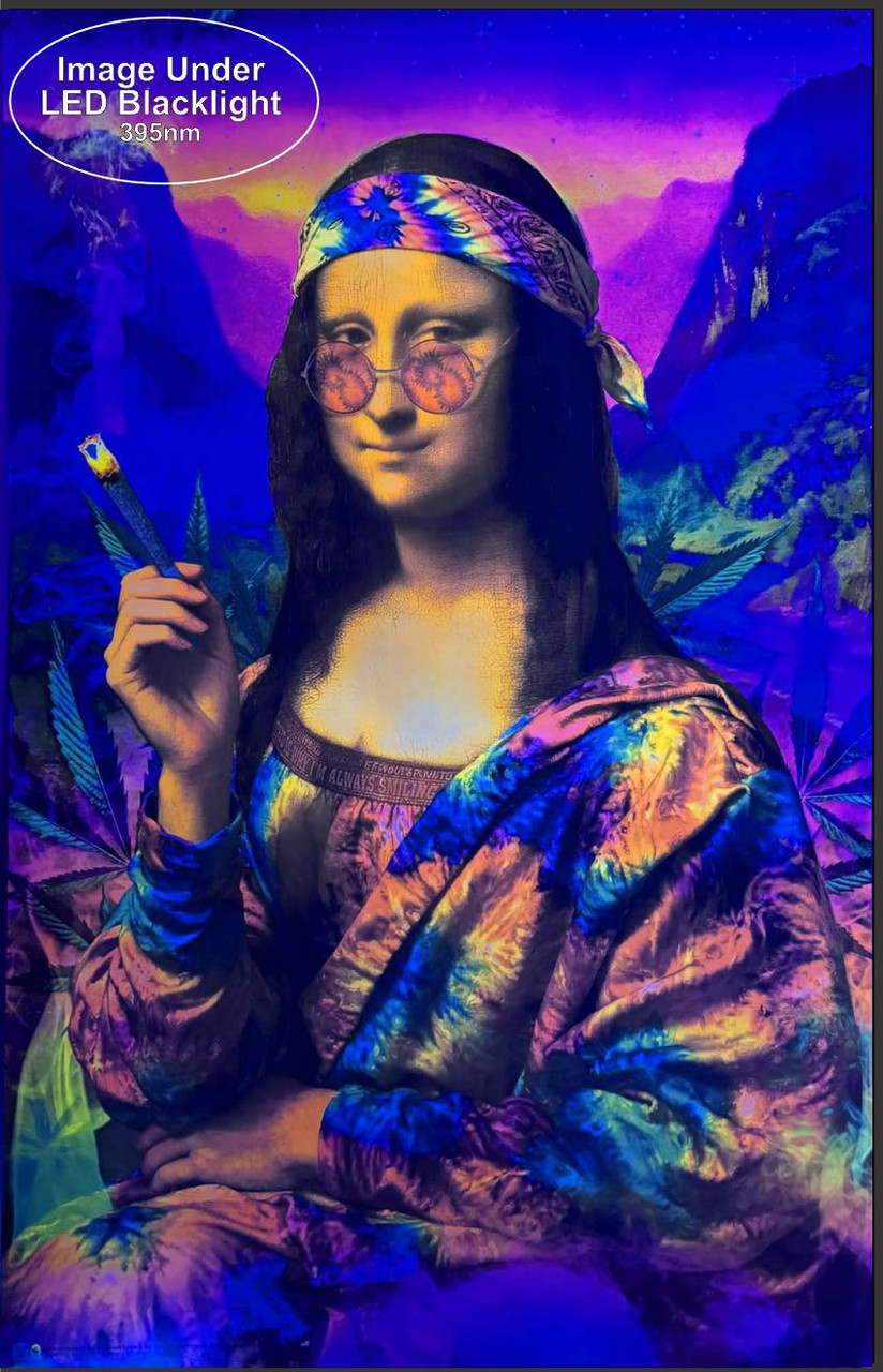 サイケデリック　モナリザブラックライトポスター　ポップアート Mona Lisa Psychedelic Smoking - Non-Flocked Blacklight Poster 24