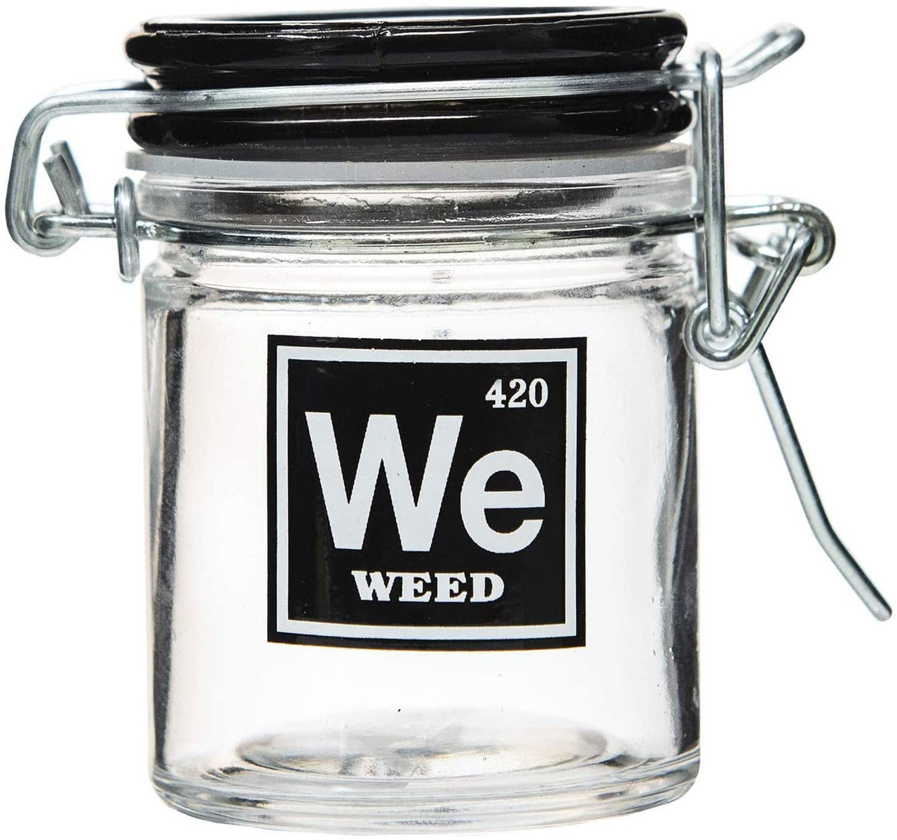 Airtight Glass Mini Stash Jar 1.5 Oz - We 'Weed' 420 Design