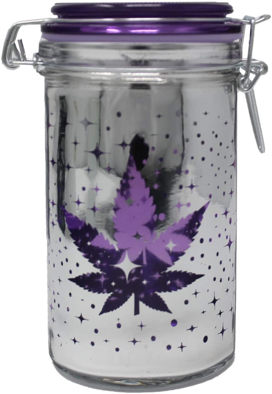 Metallic Galaxy Black Frost XL Stash Jar - 6 Tall 16oz Capacity