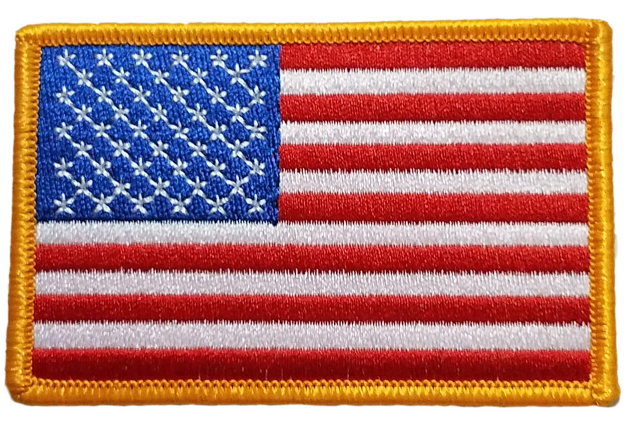 U.S. Flag Embroidered Sew On Patch - 3 1/2 X 2 1/4 