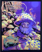 Image under black light of Mushroom Man Non-Flocked Mini Blacklight Poster