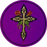 Celtic Cross & Roses - Round Sticker - 2 1/2" Round