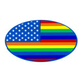 Rainbow American Flag - 4.5" x 6" - Sticker