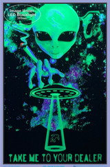 Image under black light of Take Me To Your Dealer Blacklight Poster