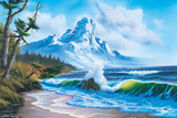 Waves Crashing - Bob Ross Poster 36in x 24in Image