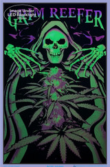 Image under black light of Grim Reefer Blacklight Poster