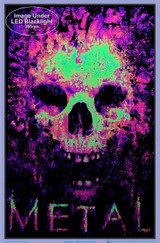 Image under black light of Metal To The Bone Blacklight Poster