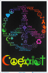 Product Image for Co-Exist Zen Peace Sign Black Light Poster