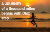 Journey of a Thousand Miles - Jogging Woman on Beach Mini Poster - 17x11