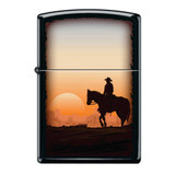 Cowboy Sunset Black Matte Zippo Lighter