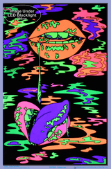 Drippy Lips by Audrey Herbertson Blacklight Poster - Flocked - 23" x 35"