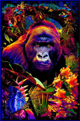 Gorilla Encounter Non-Flocked Blacklight Poster 24" x 36"