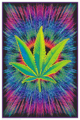 Canna Vibes Non-Flocked Blacklight Poster 24" x 36"