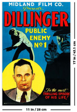 Dillinger Public Enemy #1 Mini Poster 11" x 17"