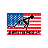 Assume The Position - Large - 6" x 4.5" - Rectangle Vinyl Sticker