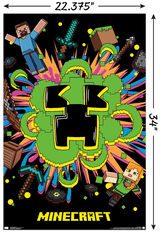 Minecraft Neon Poster - 22.375" x 34"