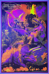 Dino Extinction - Non-flocked Blacklight Poster 24" x 36"