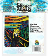 Shower Swag The Scream Fabric Shower Curtain with 12 White Hooks - 72" x 72"