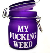 Airtight Glass Stash Jar 5 oz - Neon Purple My F*cking Weed