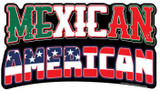 Mexican American - Postcard Sized Vinyl Sticker 6" x 3"