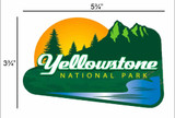 Yellowstone National Park Mountain Landscape - Postcard Sized Vinyl Sticker 5.75" x 3.75"