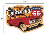 Route 66 Welcome to California - Postcard Sized Vinyl Sticker 5.25" x 4"