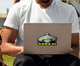 Area 51 Go Green Flying Saucer UFO - Postcard Sized Vinyl Sticker 6" x 3.75"